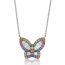Load image into Gallery viewer, Large Diamond and Sapphire Rainbow Butterfly Pendant