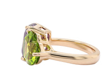 Load image into Gallery viewer, Amethyst and Peridot Toi Et Moi Ring