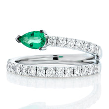 Load image into Gallery viewer, Emerald and Diamond Wrap Ring