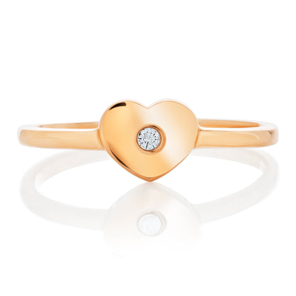 Child Solitaire Diamond Heart Ring