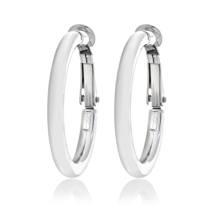 Gold Hoop Earrings 20x20 - White