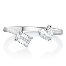 Load image into Gallery viewer, The Alisa Heart and Emerald Diamond Ring