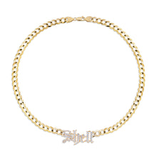 Load image into Gallery viewer, Gothic Diamond Letter Choker 4 - Yellow