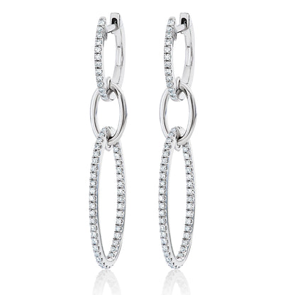 Triple Ring Diamond Earrings