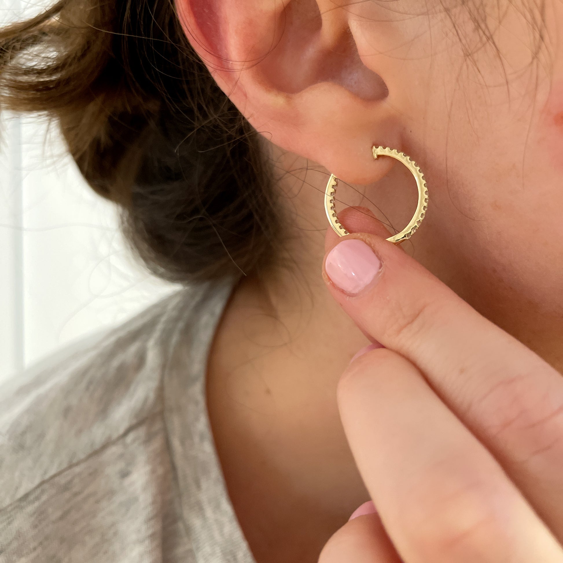 Small “Nikki” Diamond Hoops 2