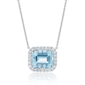 Aquamarine and Diamond Pendant