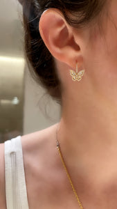 Mini 2.0 Butterfly Diamond Hanging Earrings 3 - Yellow
