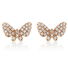 Load image into Gallery viewer, Micro Mini Diamond Butterfly Stud Earrings
