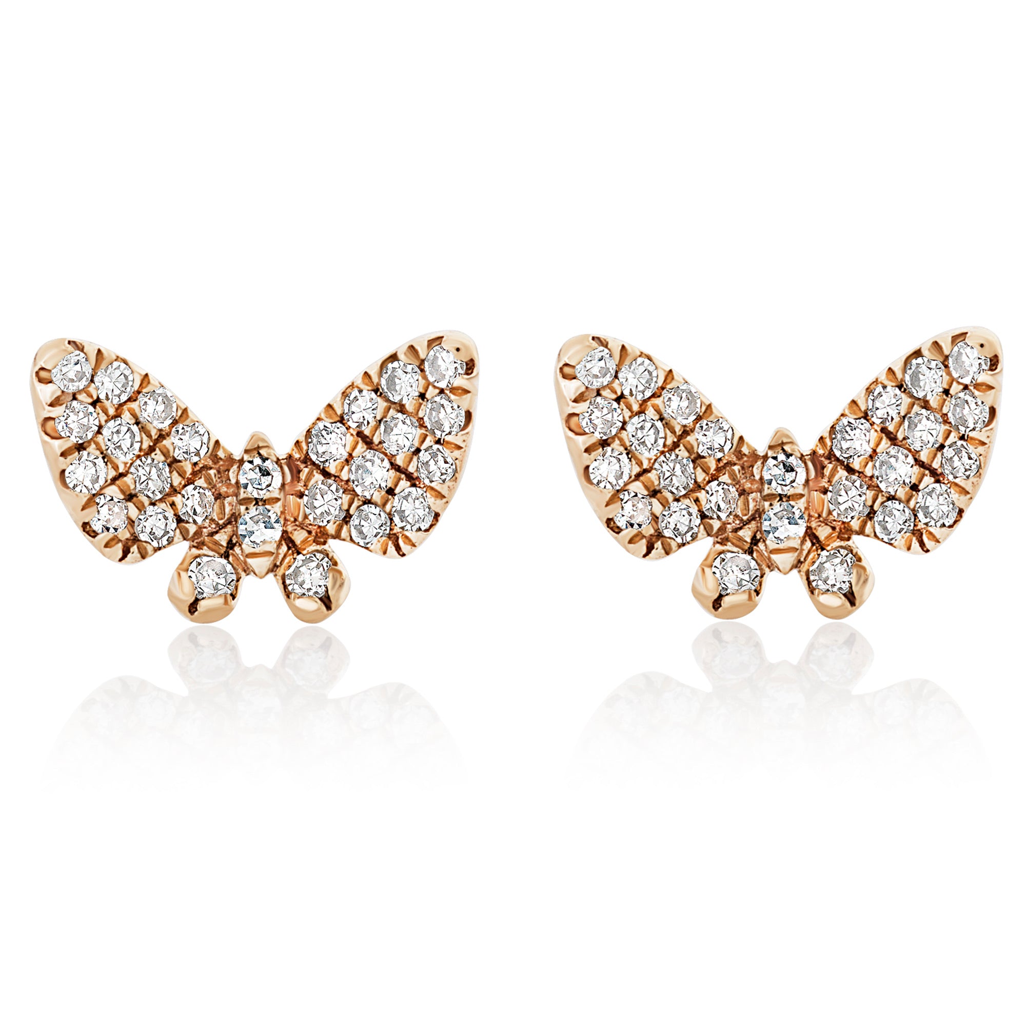 Micro Mini Diamond Butterfly Stud Earrings – Nicole Rose Fine Jewelry