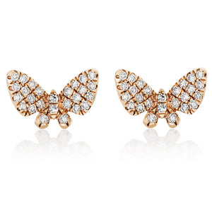 Micro Mini Diamond Butterfly Stud Earrings