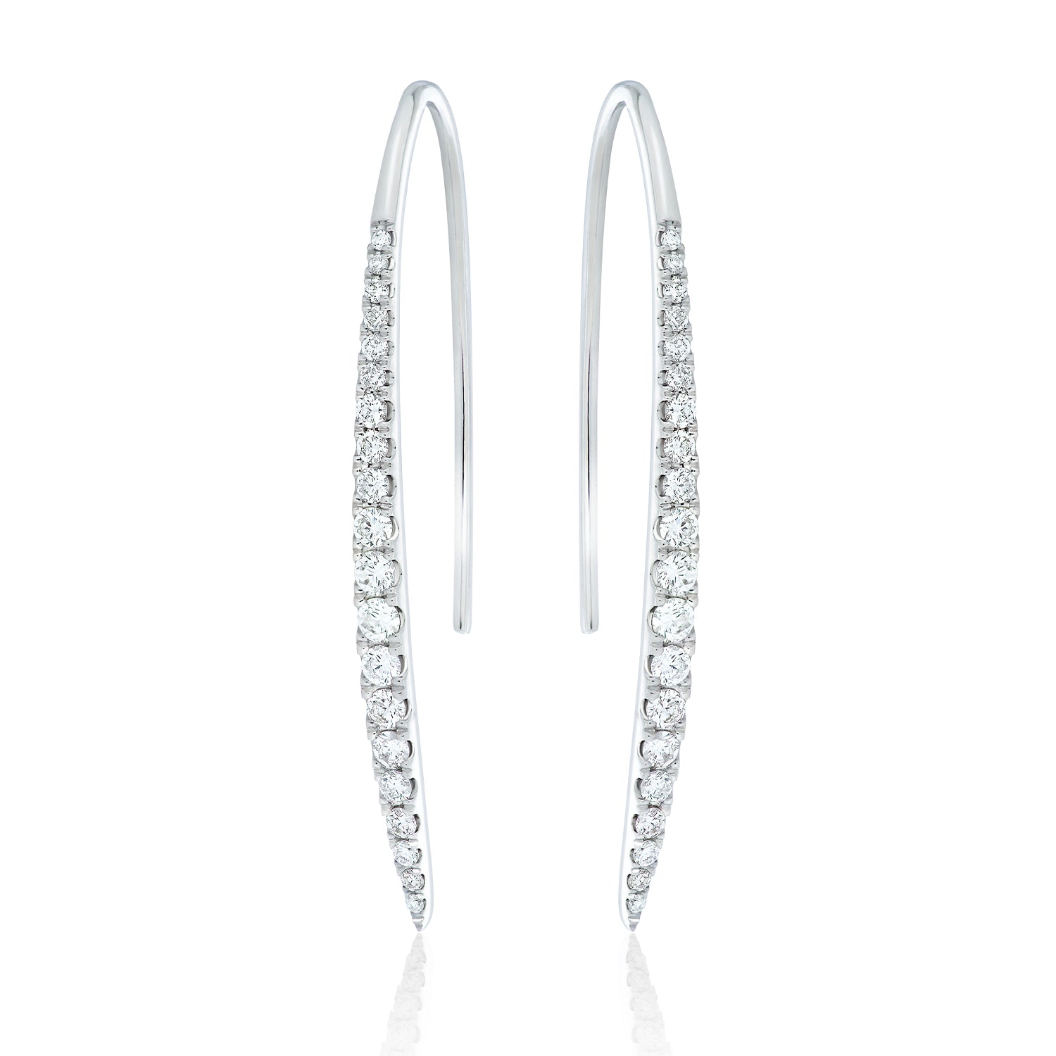 Diamond Curved Hook Earrings
