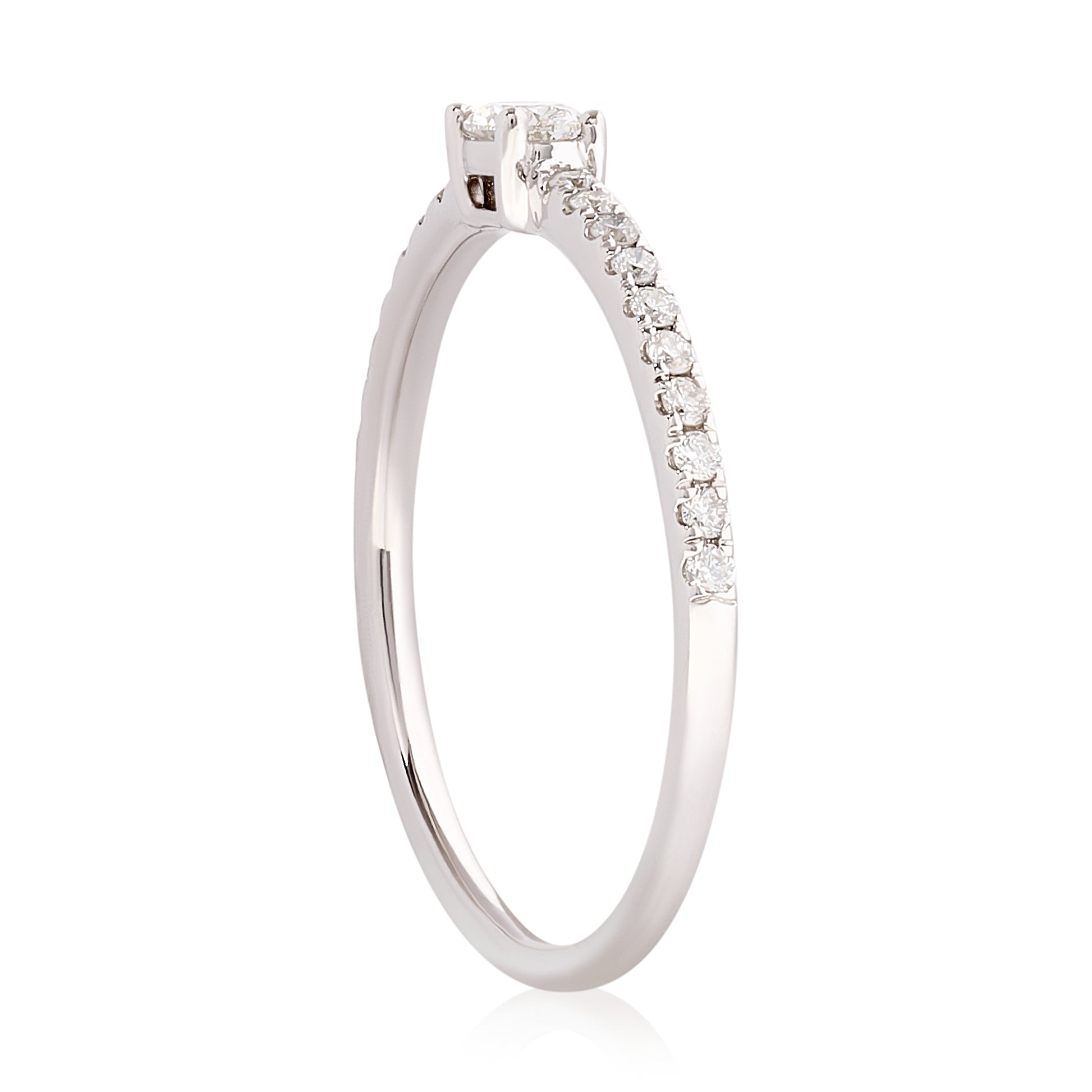 Petite Oval Diamond Band White - Two