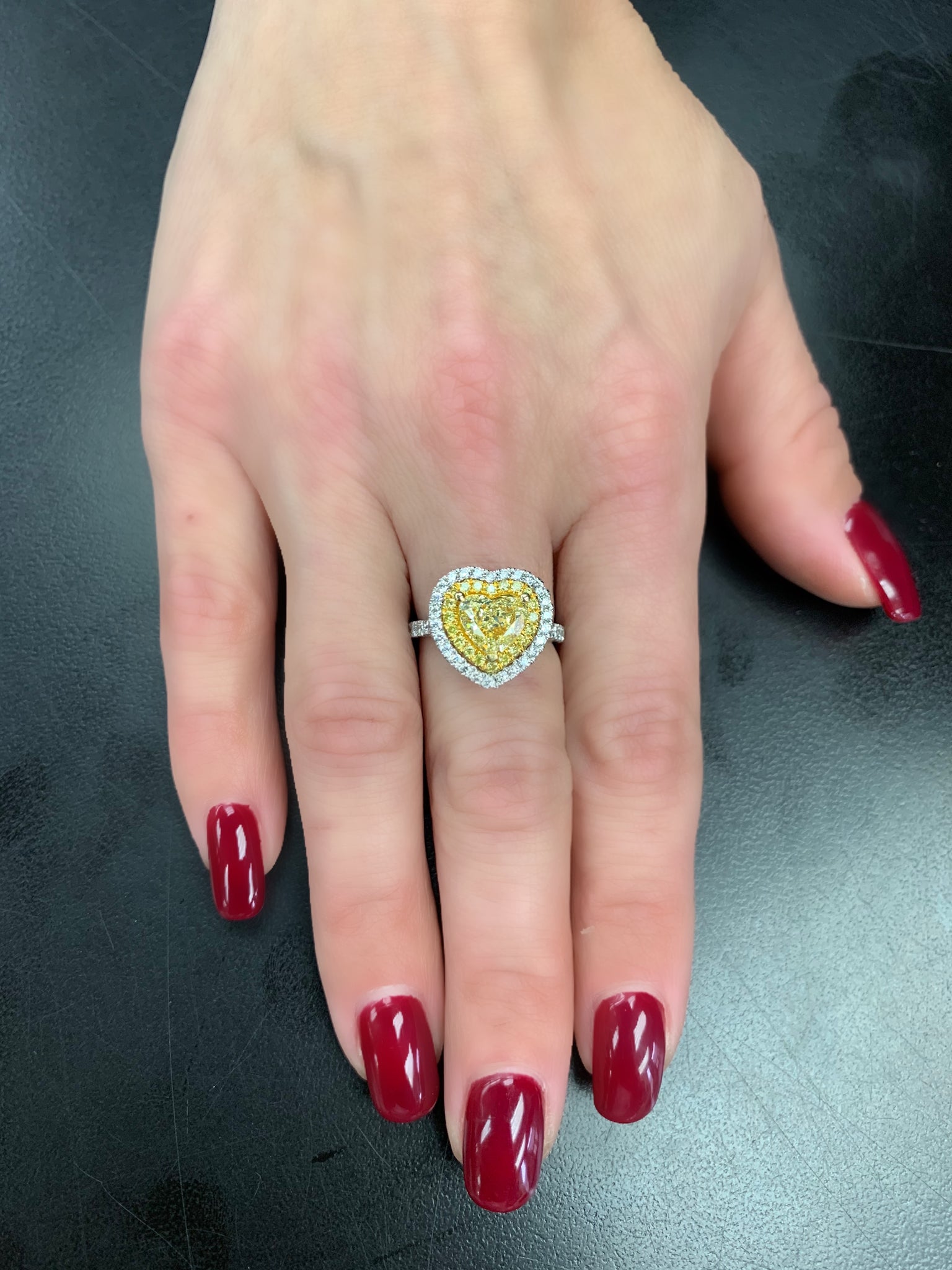 Yellow diamond shop heart ring