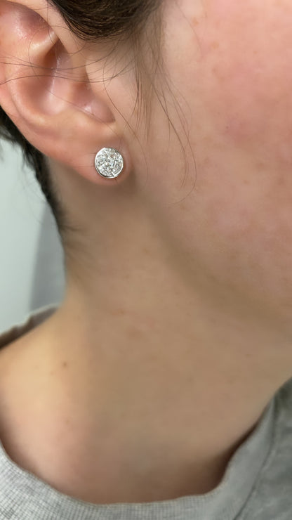 Bezel Set Illusion Diamond Studs 3
