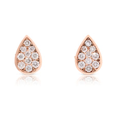 Load image into Gallery viewer, Pear Shape Pave Diamond Earrings - Rose