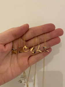 Graffiti Letter Necklace - Nicole 2