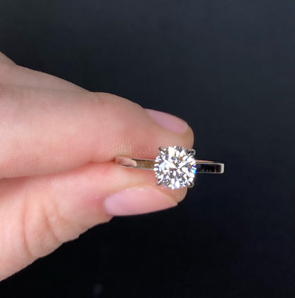 Platinum Round Diamond Solitaire Engagement Ring 3
