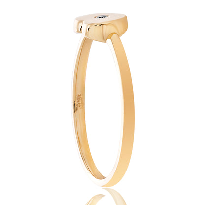 Child Solitaire Diamond Heart Ring - Yellow 2