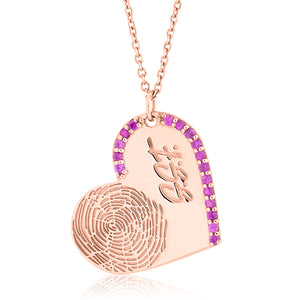 Fingerprint Personalized Heart Necklace