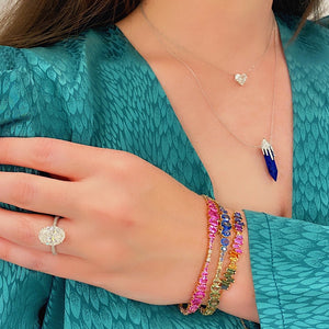 Pink Ombre Sapphire and Diamond Bracelet 3