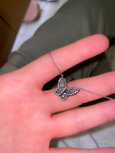 Load image into Gallery viewer, Large Black Rhodium Diamond Butterfly Pendant 2