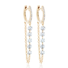 Load image into Gallery viewer, Floating Diamond Dangle Chain Earrings