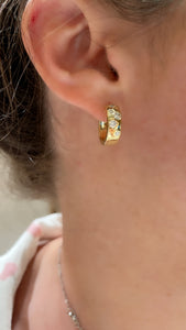 Scattered Diamond Huggie Earrings 3