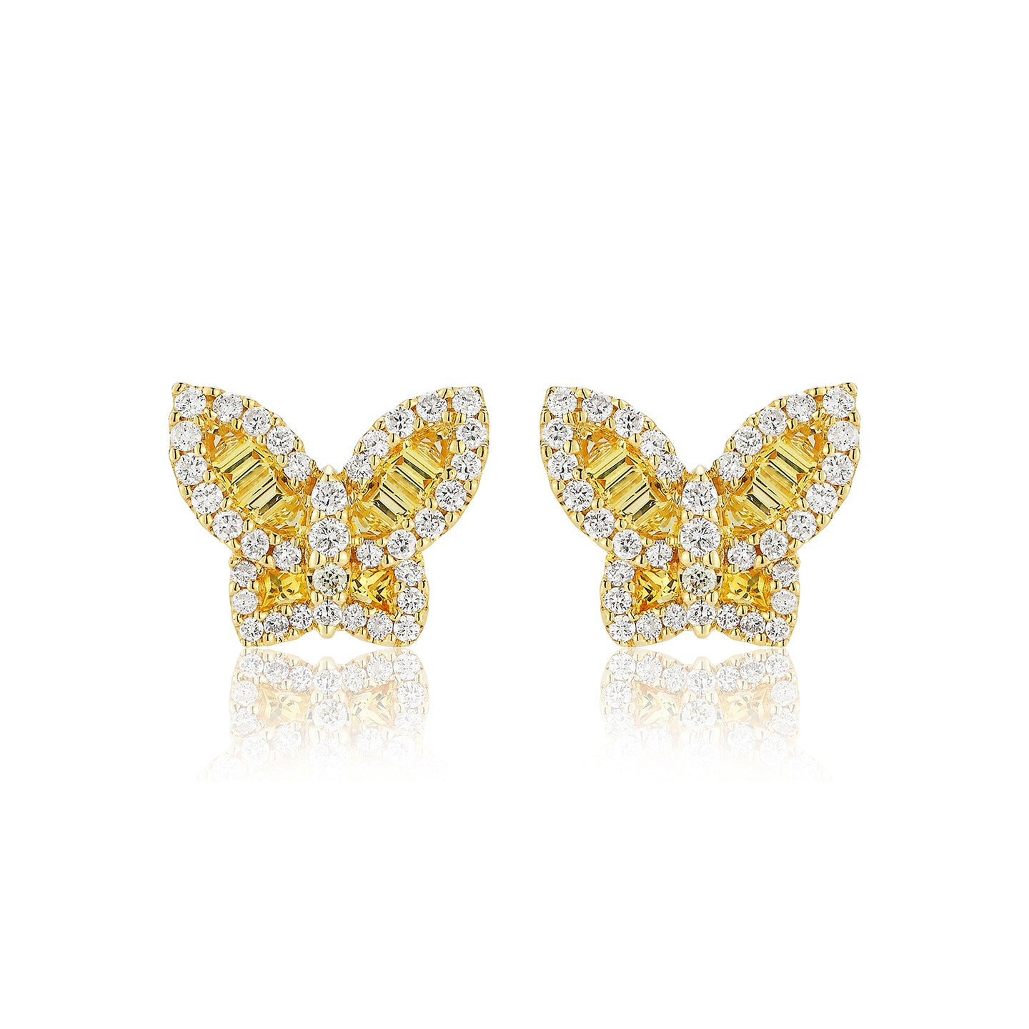 Petite Yellow Sapphire and Diamond Stud Earrings