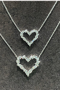 Large Mixed Cut Diamond Heart Pendant 3