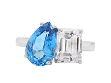 Load image into Gallery viewer, Small Toi Et Moi White and Blue Topaz Ring 3