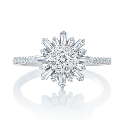 Diamond "Ray of Light" Sun Ring