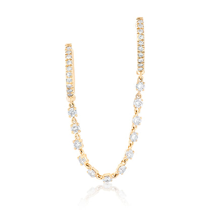 Double Hoop Diamond Ear Chain