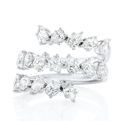 Pear Shape Diamond Coil Ring