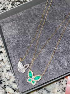 Extra Large Emerald and Diamond Butterfly - Sizes