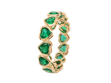 Load image into Gallery viewer, Emerald Happy Hearts Eternity Band 2
