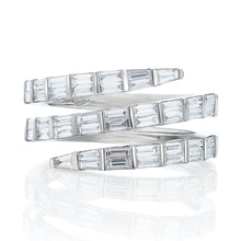 Load image into Gallery viewer, Three Row Diamond Baguette Coil Ring