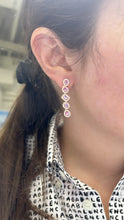 Load image into Gallery viewer, Pink Sapphire and Diamond Multi-Shape Dangle Earrings
