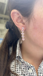 Pink Sapphire and Diamond Multi-Shape Dangle Earrings