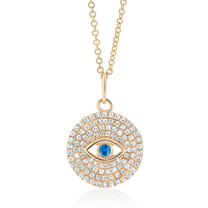 Evil Eye Diamond Circle Pendant