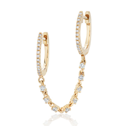 Diamond Double Hoop Ear Chain