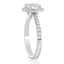 Load image into Gallery viewer, Platinum Halo Round Diamond Halo Engagement Ring 2