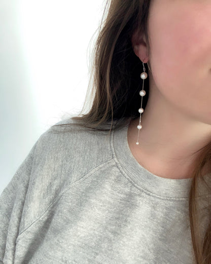 Graduated Pearl Earrings 2
