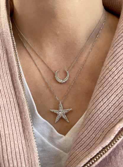 Petite Diamond Crescent Moon Pendant 2