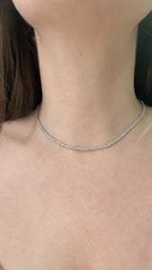The Nikki 5 Straight Line Diamond Tennis Necklace - Silver 2