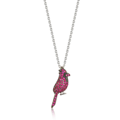 Petite Ruby and Diamond Cardinal Pendant