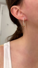 Load image into Gallery viewer, Diamond Curved Hoop Earrings - Three