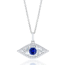 Load image into Gallery viewer, Large Diamond and Sapphire Evil Eye Pendant