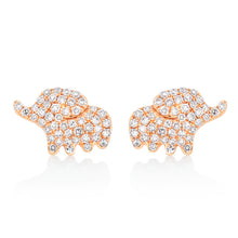 Load image into Gallery viewer, Petite Elephant Diamond Stud Earrings.