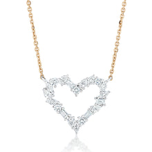 Load image into Gallery viewer, Small Mixed Cut Diamond Heart Pendant