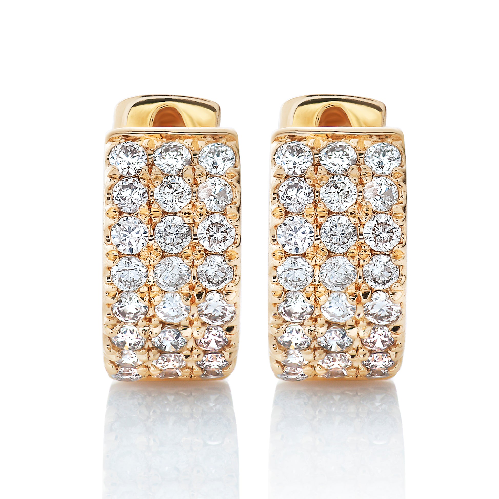 Petite Multi Row Diamond Huggie Hoop